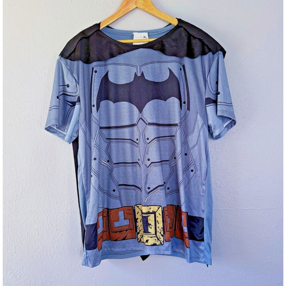 Comics Rubie's Batman Arkham Costume Shirt Cape men's XL Gray Black Halloween